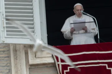 Pope Francis delivers his Regina Coeli address at the Vatican, May 23, 2021
